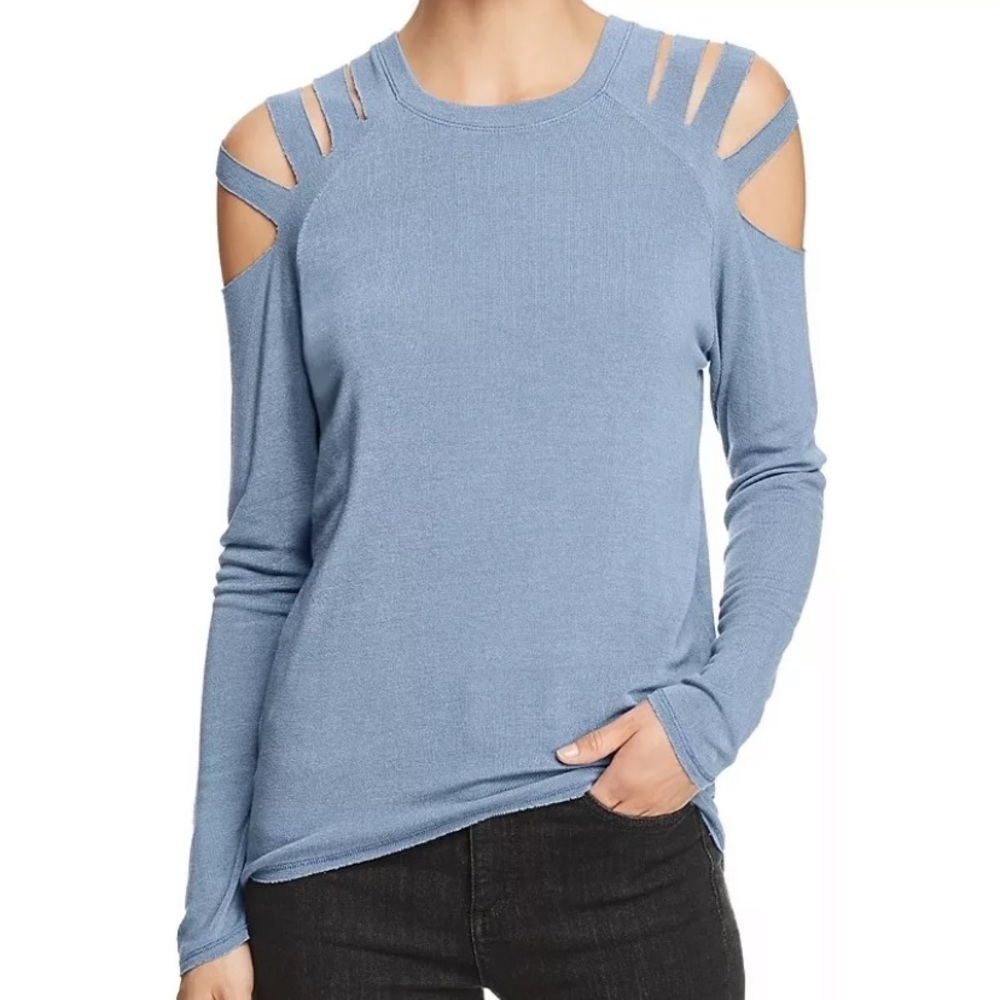 NWT ELAN POWDER BLUE SLIT SHOULDER TOP SZ XL